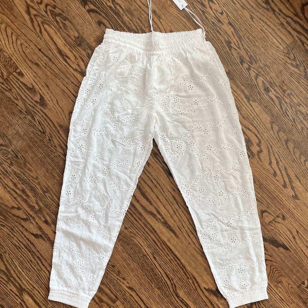 Eyelet coverup pants